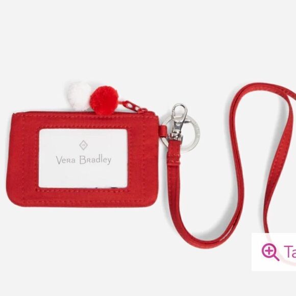 Vera Bradley Peanuts Zip ID Lanyard Snoopy and Woodstock Red NWT - Picture 2 of 5